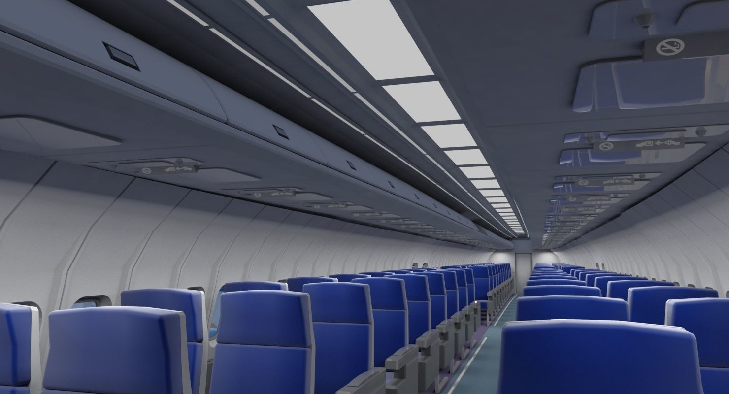 737 400 Air Canada With Interior 3D model_6