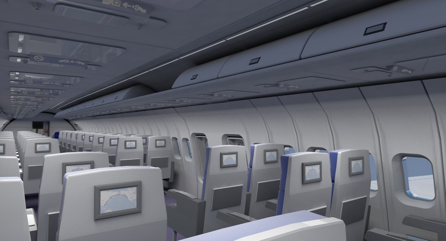 737 400 Air Canada With Interior 3D model_7
