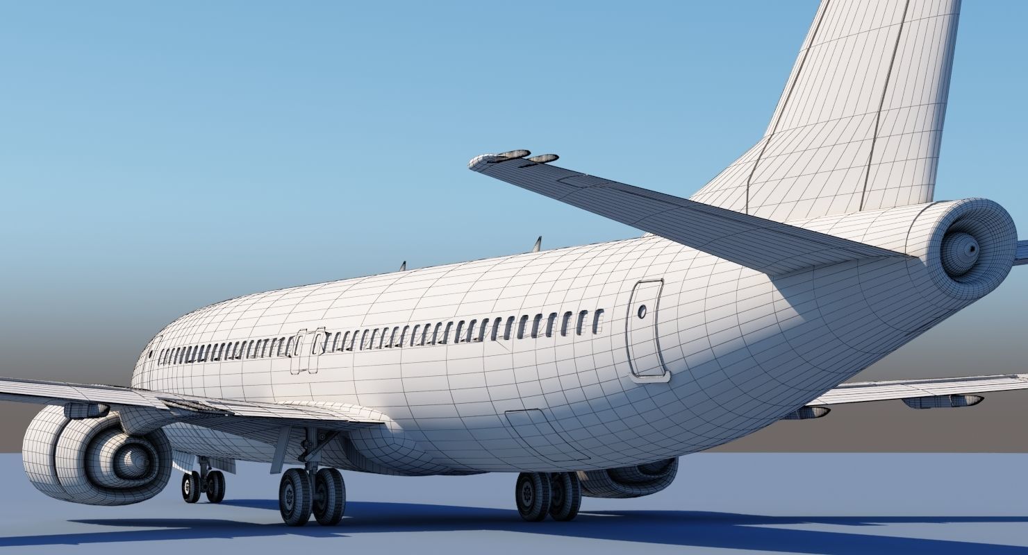 737 400 Air Canada With Interior 3D model_9
