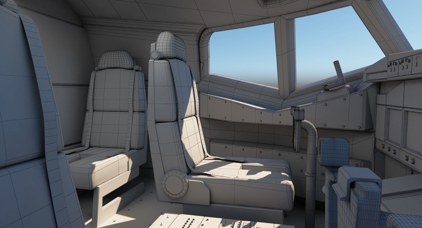 737 400 Air Canada With Interior 3D model_10