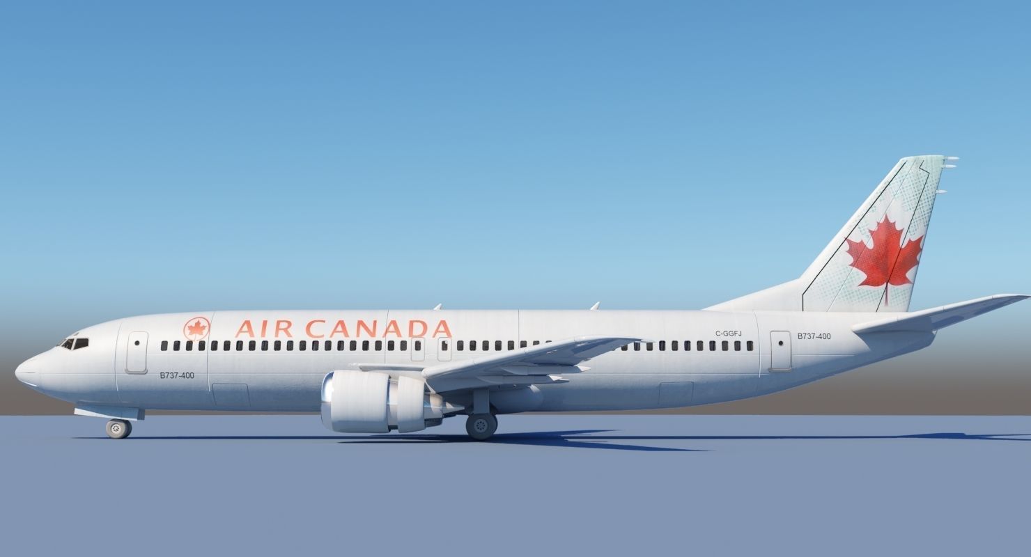 737 400 Air Canada With Interior 3D model_2