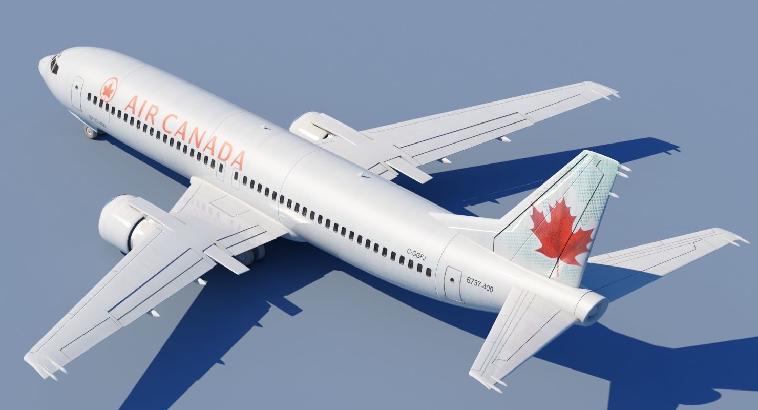 737 400 Air Canada With Interior 3D model_4