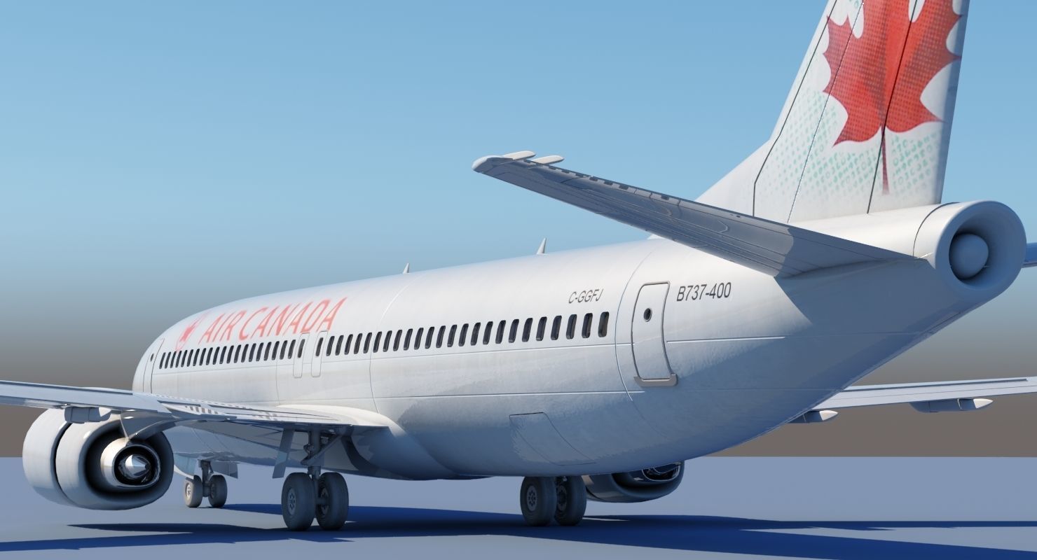 737 400 Air Canada With Interior 3D model_1