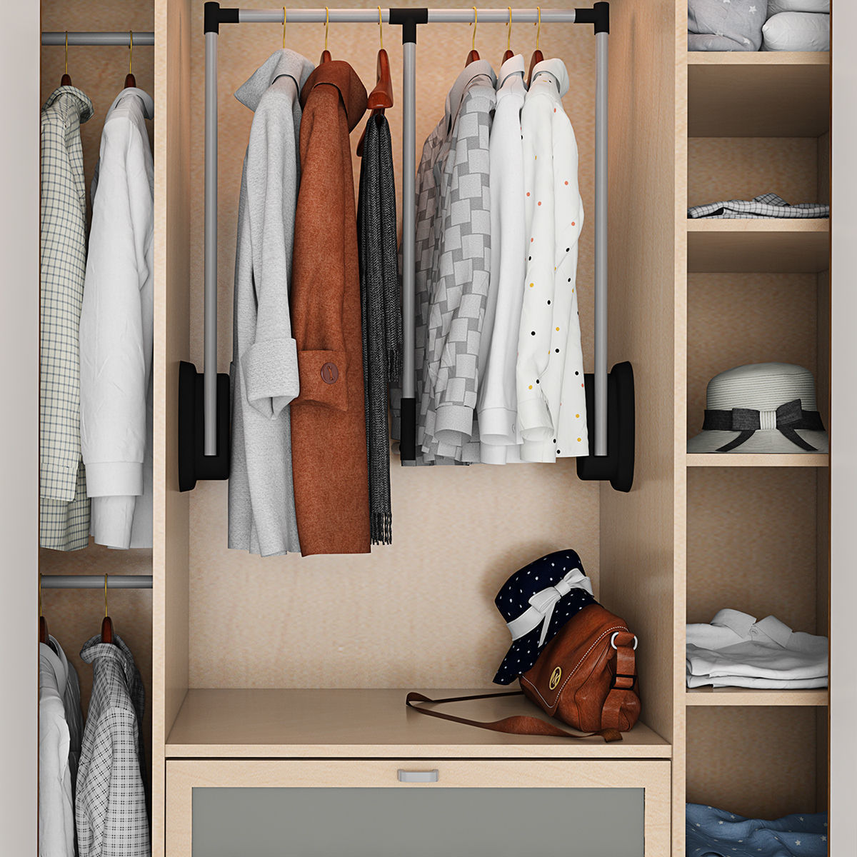 Wardrobe with Clothes 3D model_1