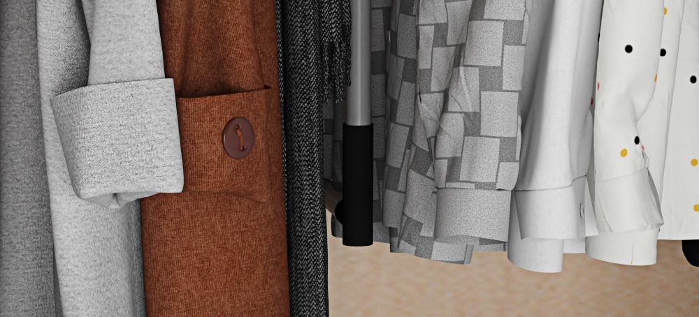 Wardrobe with Clothes 3D model_3