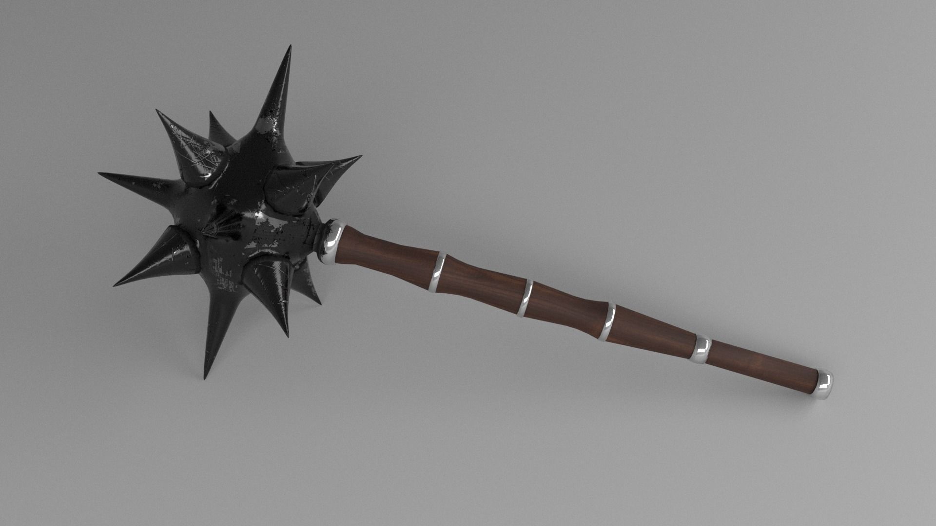Spiked Head Mace Low-poly 3D model_4