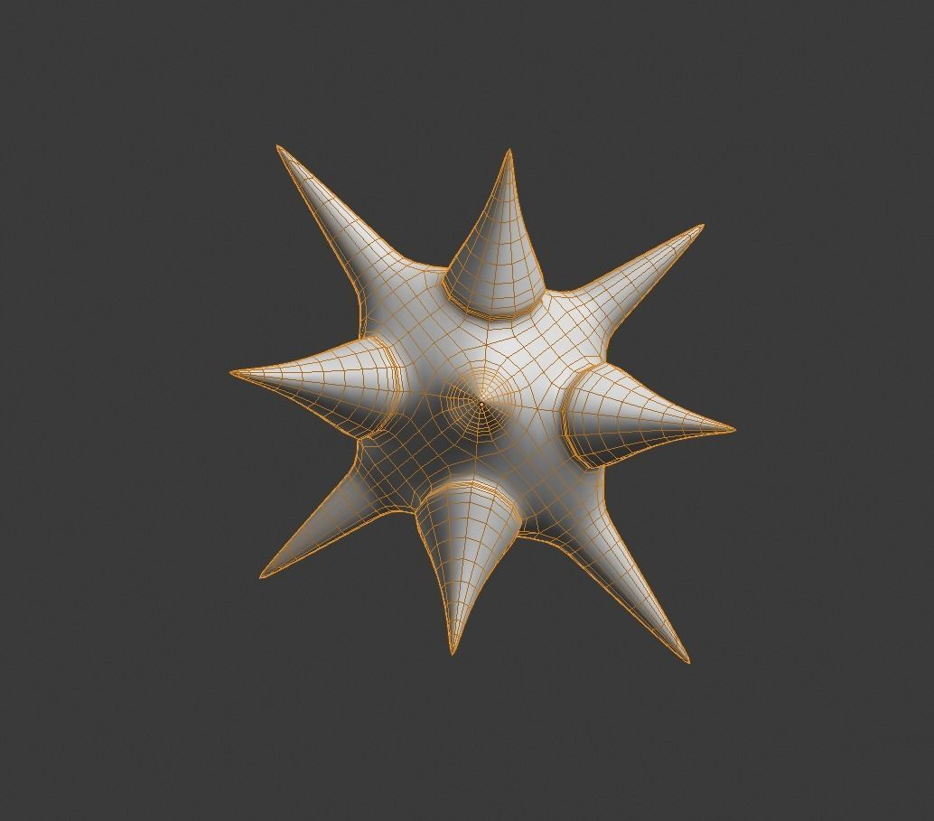 Spiked Head Mace Low-poly 3D model_3