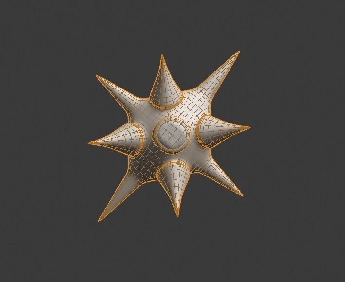 Spiked Head Mace Low-poly 3D model_1