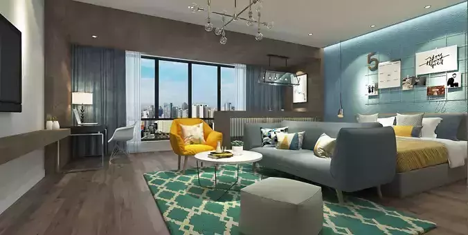 Modern Nordic Style Hotel Room Design