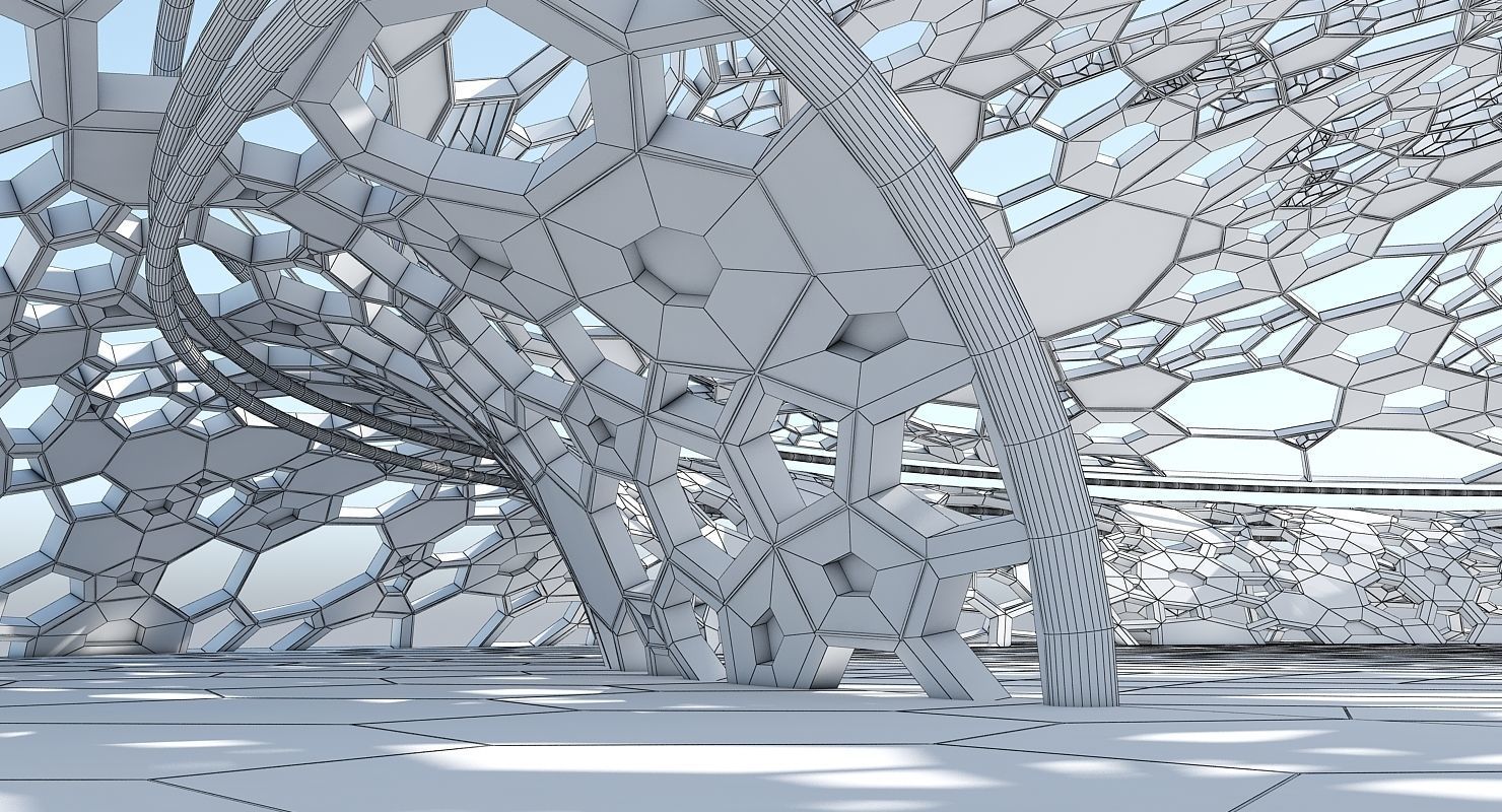 Futuristic Architectural Dome Interior 3D model_10