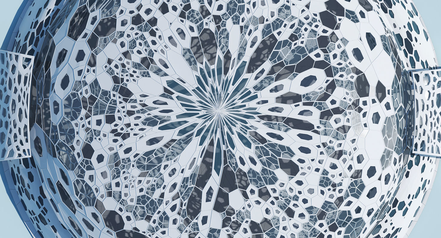 Futuristic Architectural Dome Interior 3D model_5