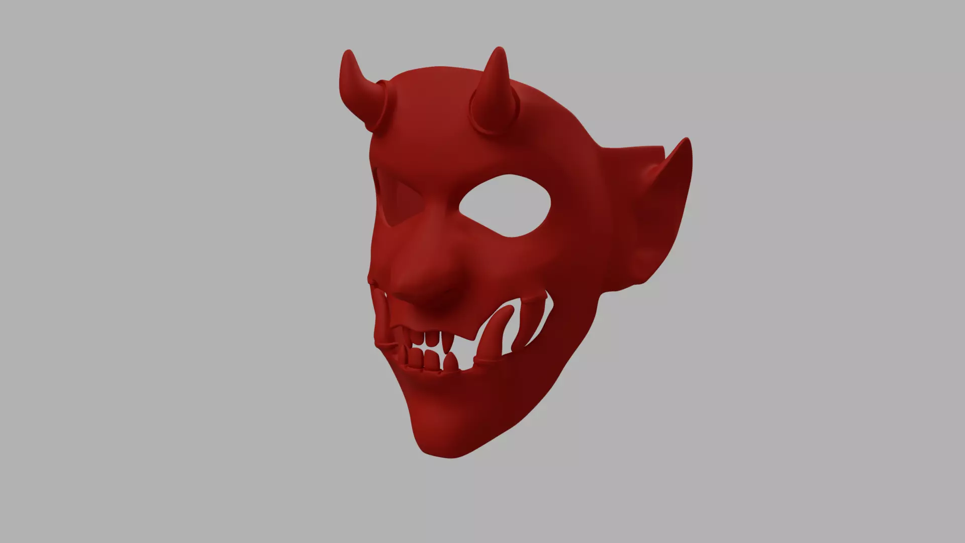 Yokai Oni Japanese Devil Styled Mask 3D print model_0