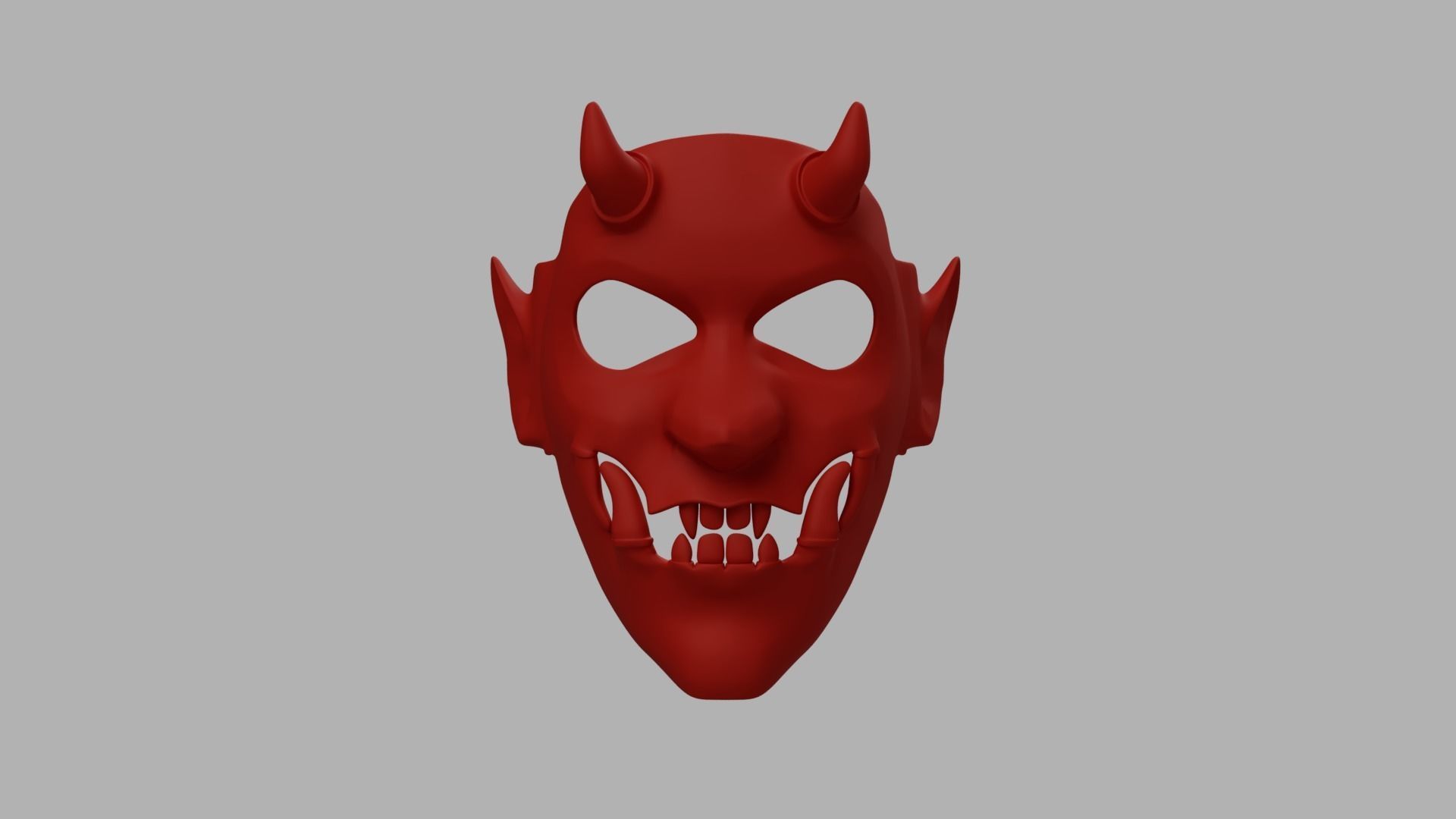 Yokai Oni Japanese Devil Styled Mask 3D print model_2