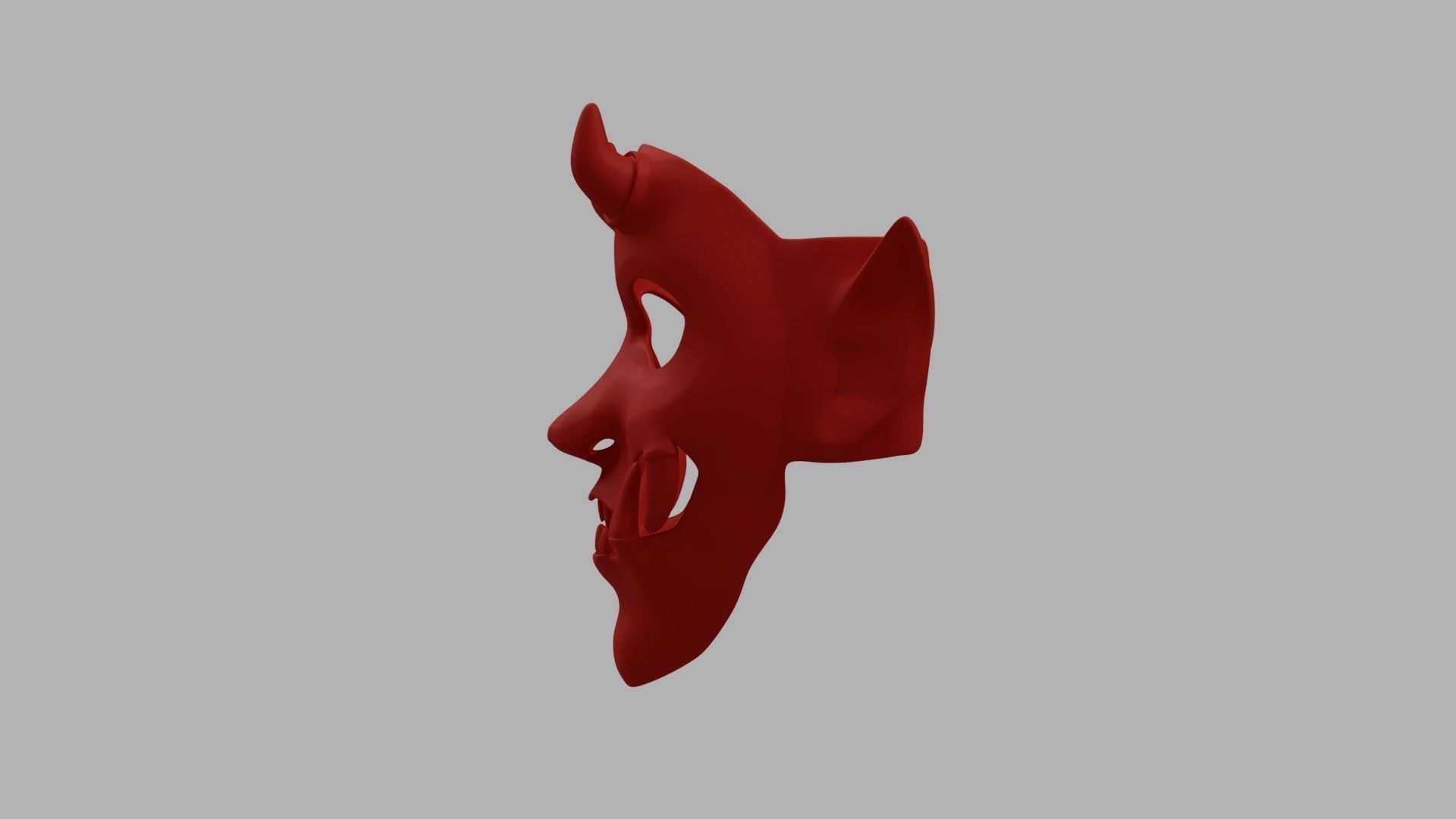 Yokai Oni Japanese Devil Styled Mask 3D print model_3