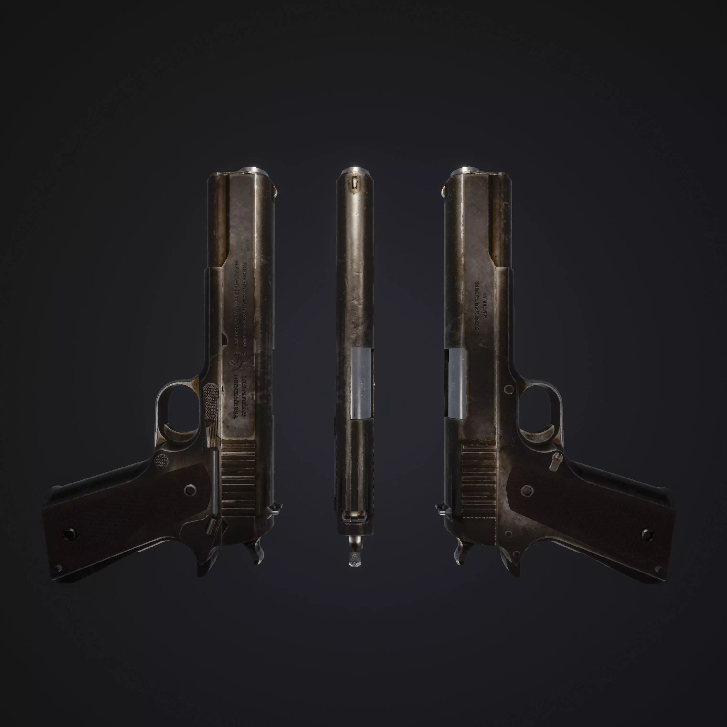 Colt 1911 - Weapon - Handgun Low-poly 3D model_0