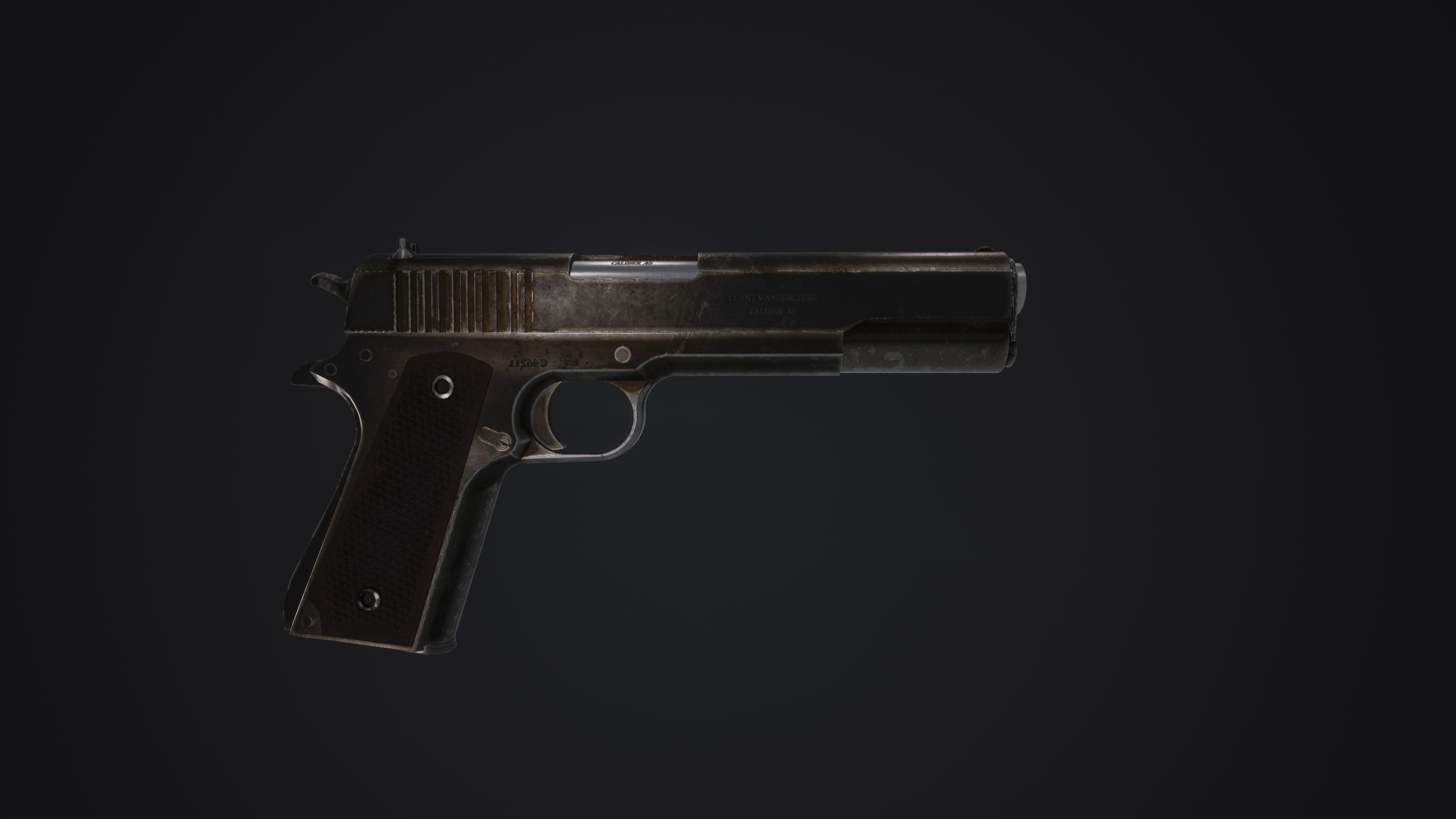 Colt 1911 - Weapon - Handgun Low-poly 3D model_6