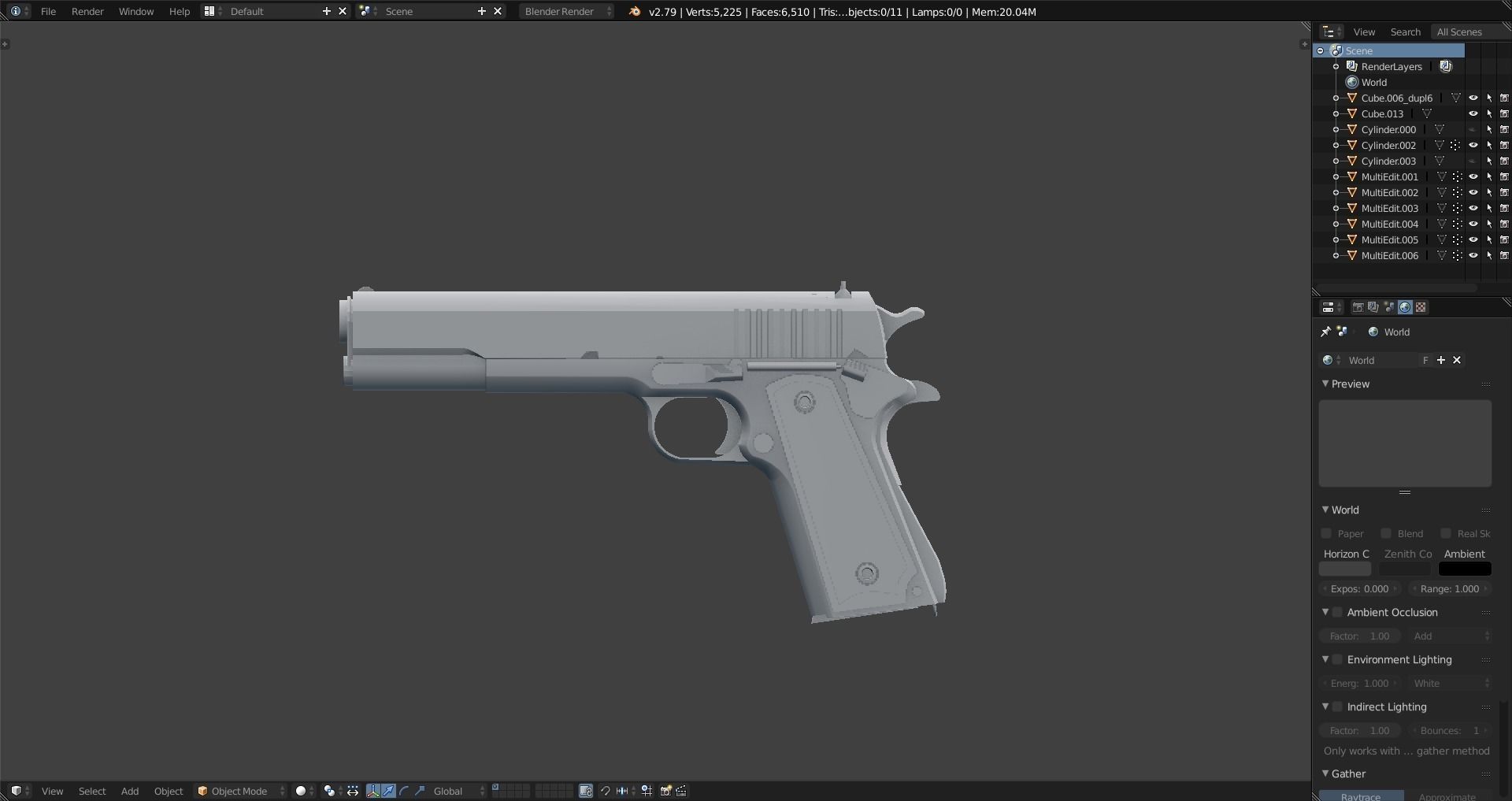 Colt 1911 - Weapon - Handgun Low-poly 3D model_13