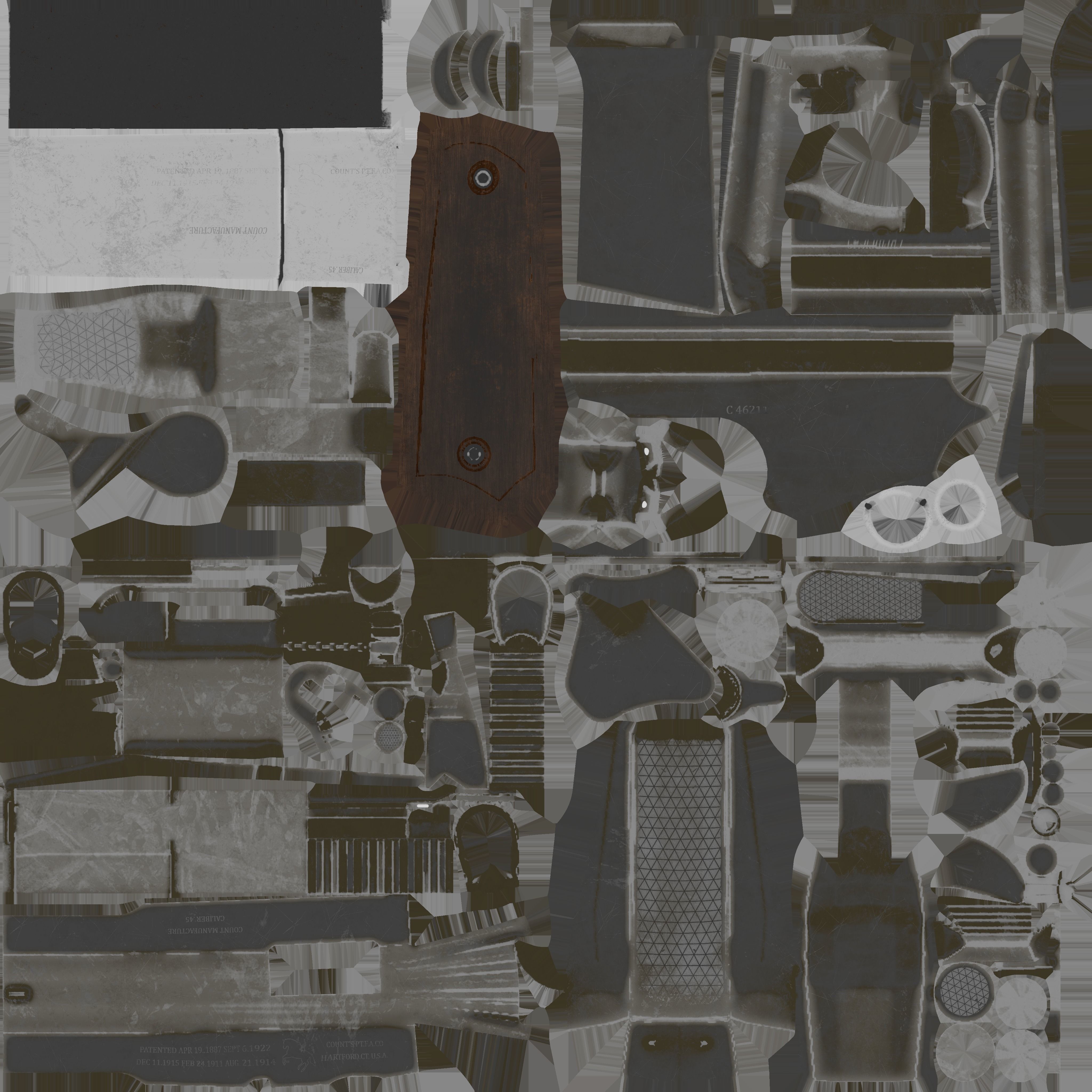 Colt 1911 - Weapon - Handgun Low-poly 3D model_16