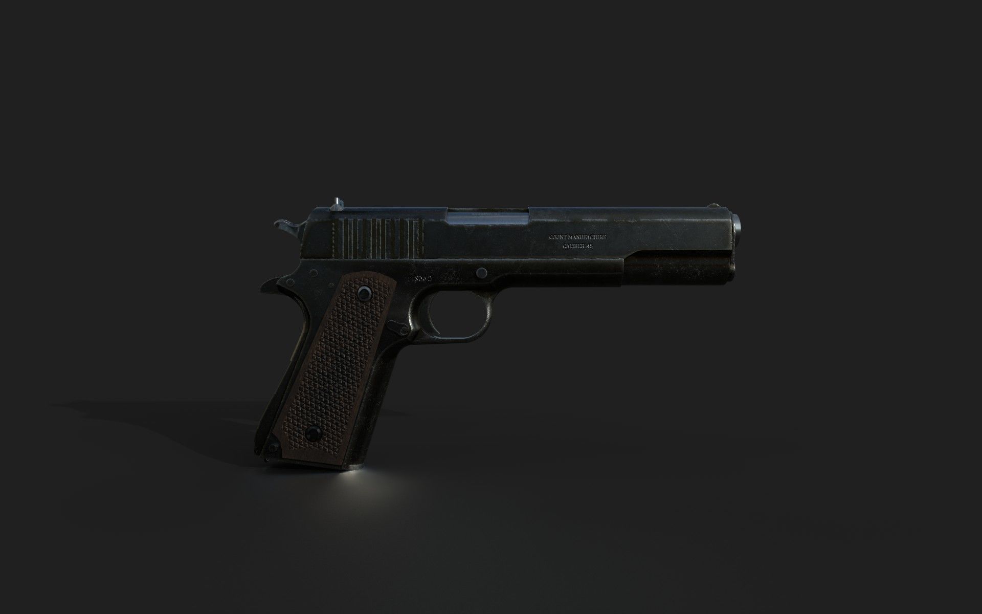 Colt 1911 - Weapon - Handgun Low-poly 3D model_5
