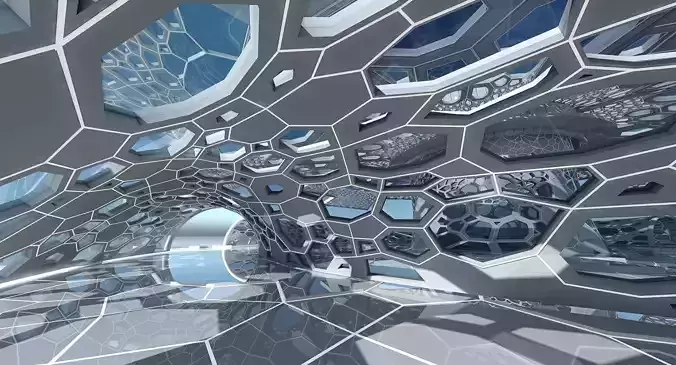 Futuristic Architectural Dome Interior 2 3D model