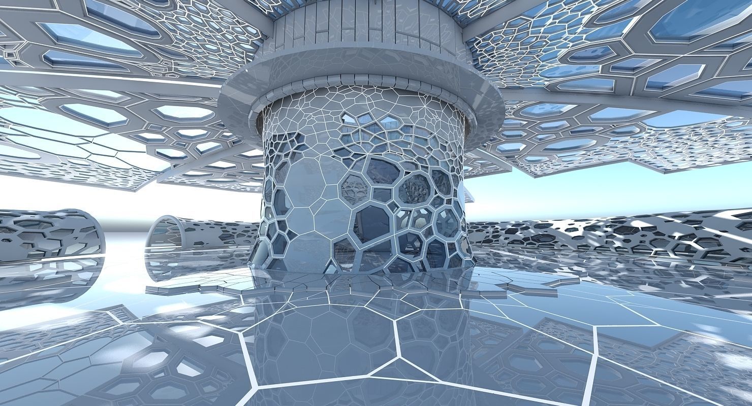 Futuristic Architectural Dome Interior 2 3D model_6