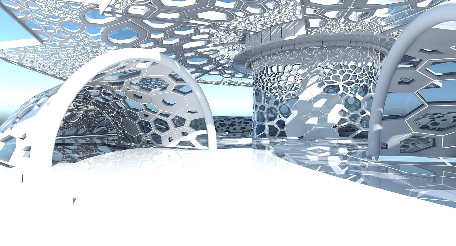 Futuristic Architectural Dome Interior 2 3D model_8