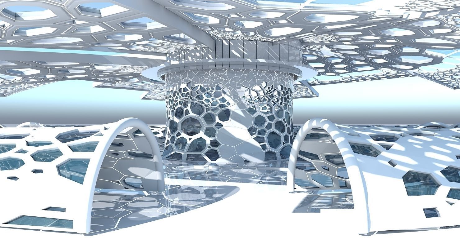 Futuristic Architectural Dome Interior 2 3D model_10