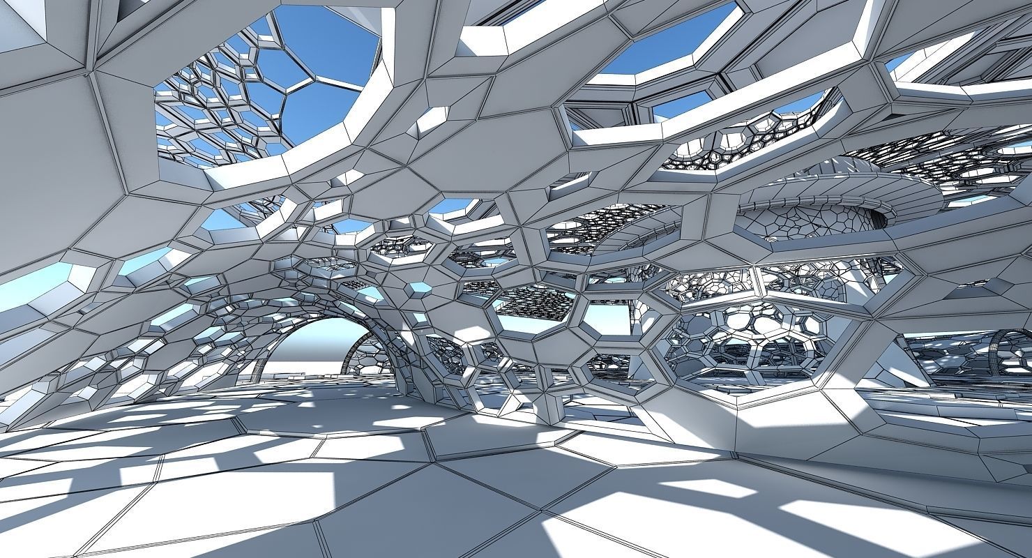 Futuristic Architectural Dome Interior 2 3D model_2