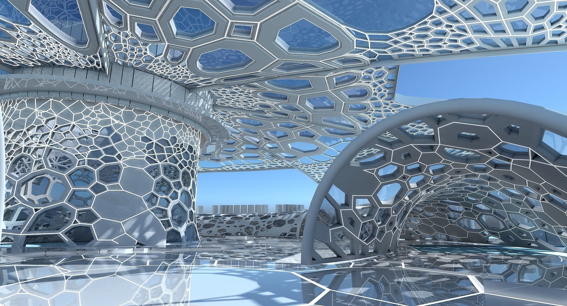 Futuristic Architectural Dome Interior 2 3D model_3