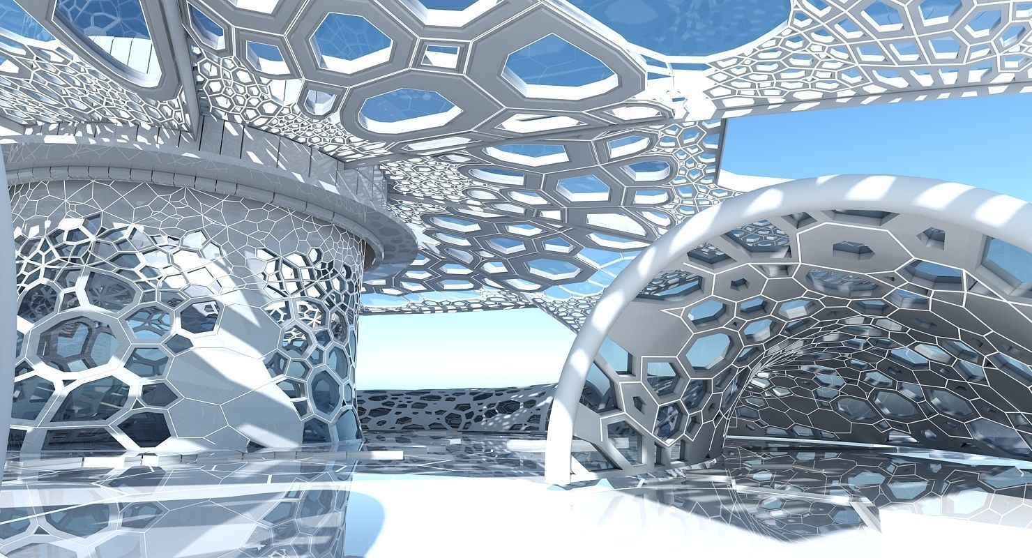 Futuristic Architectural Dome Interior 2 3D model_7