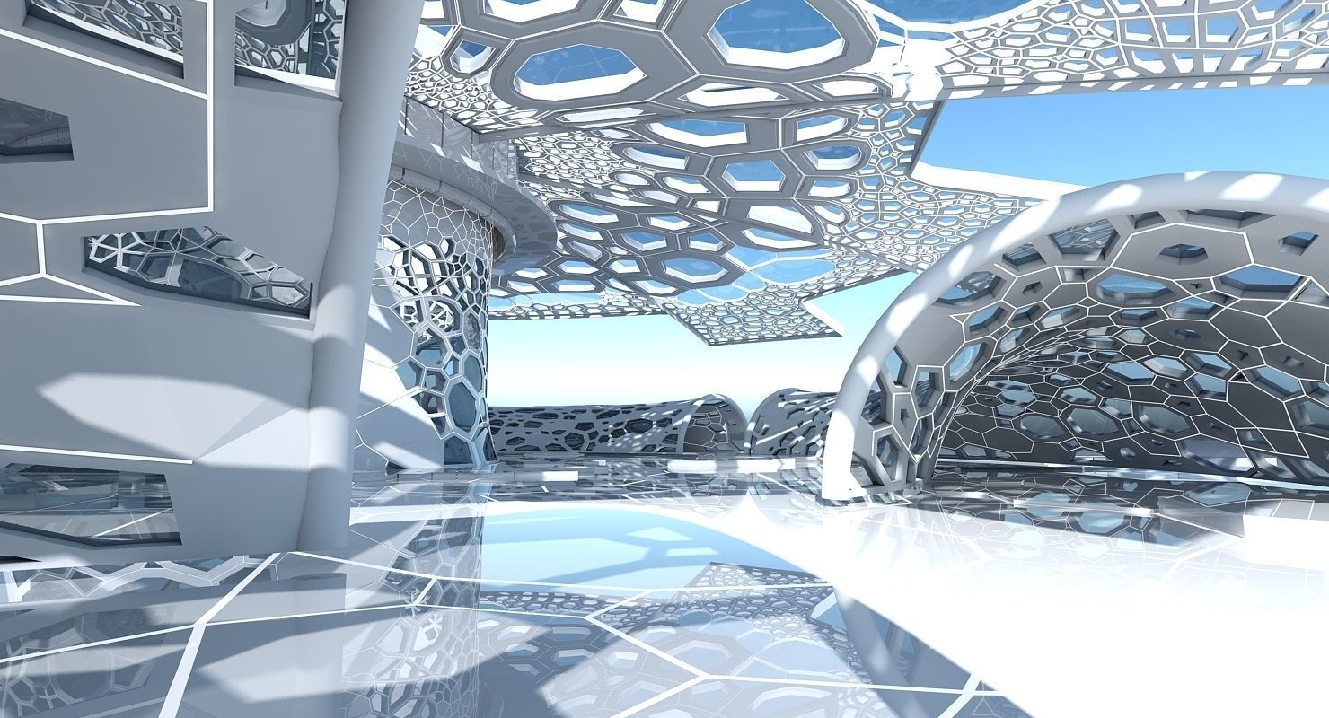Futuristic Architectural Dome Interior 2 3D model_12
