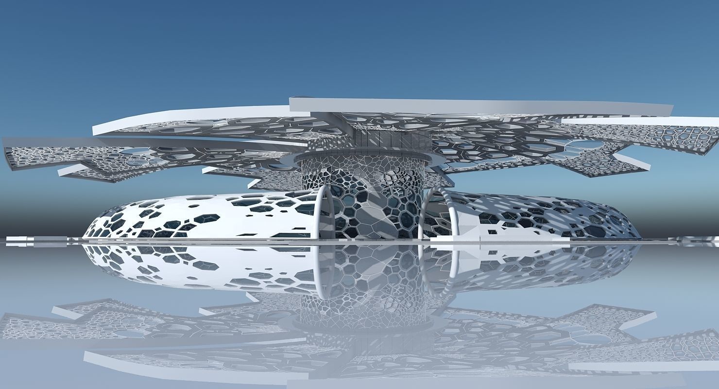 Futuristic Architectural Dome Interior 2 3D model_11