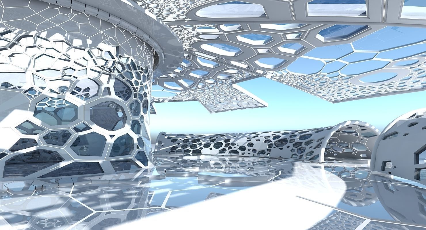 Futuristic Architectural Dome Interior 2 3D model_9