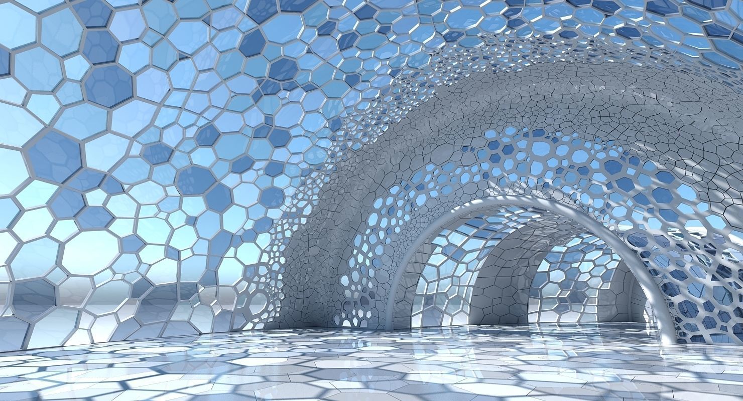 Futuristic Architectural Dome Interior 3 3D model_3
