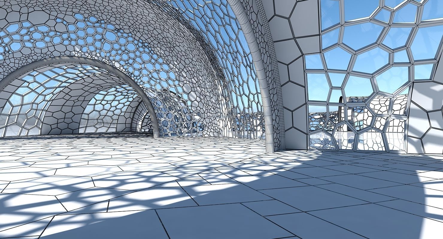 Futuristic Architectural Dome Interior 3 3D model_12