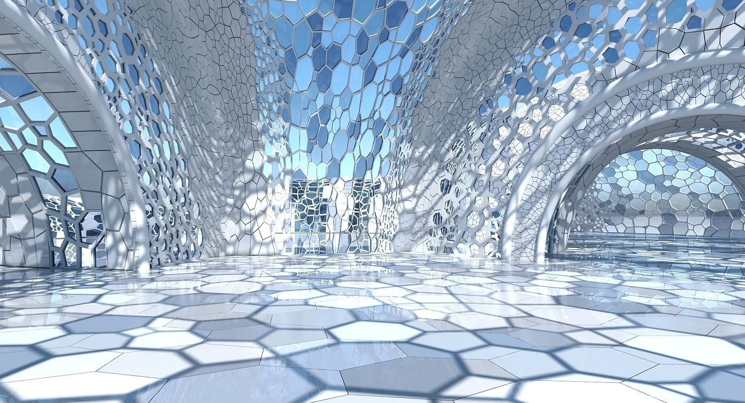 Futuristic Architectural Dome Interior 3 3D model_9