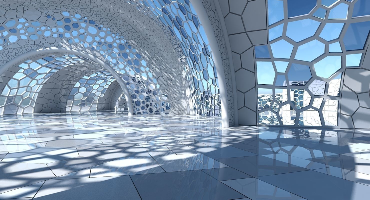 Futuristic Architectural Dome Interior 3 3D model_6