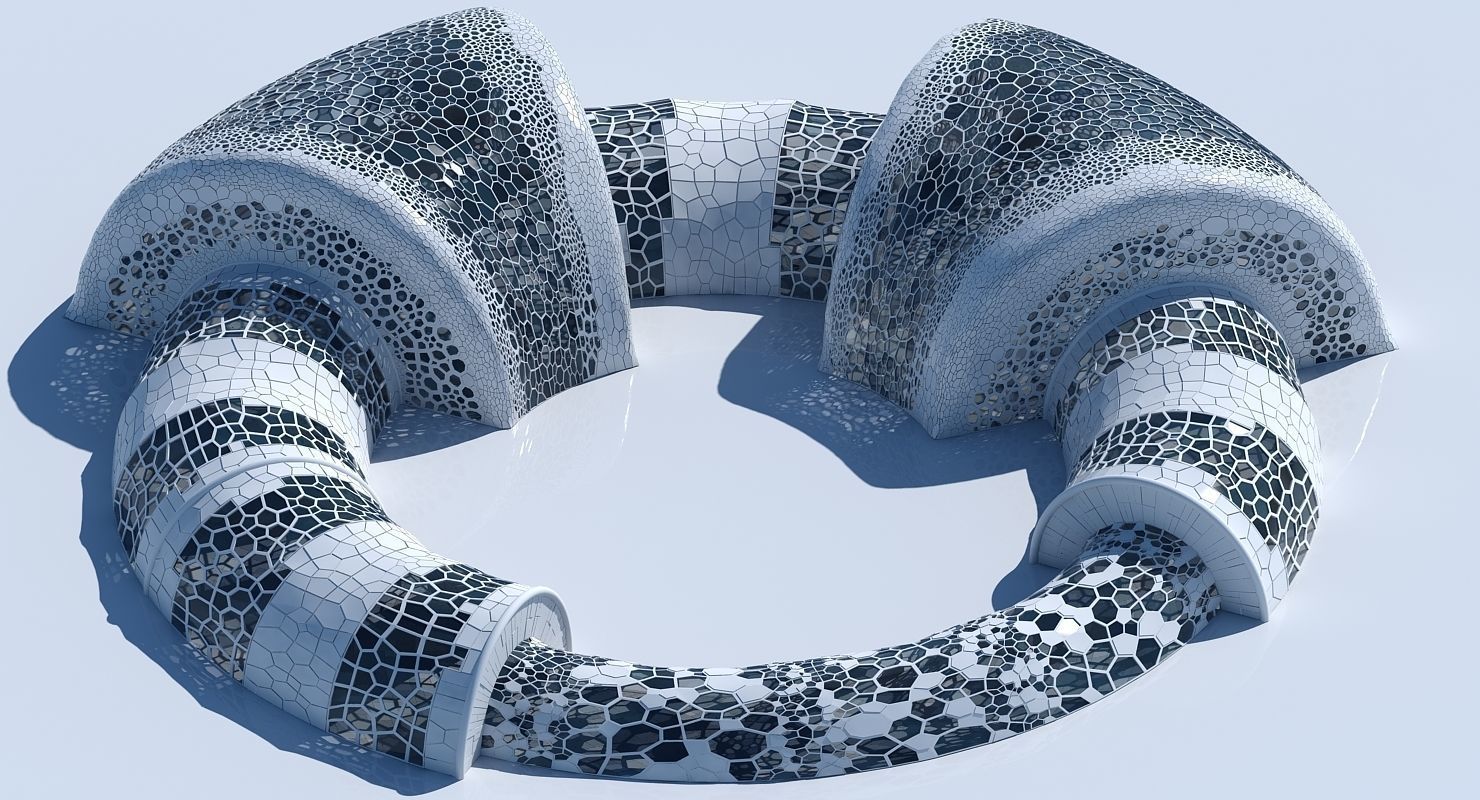 Futuristic Architectural Dome Interior 3 3D model_2