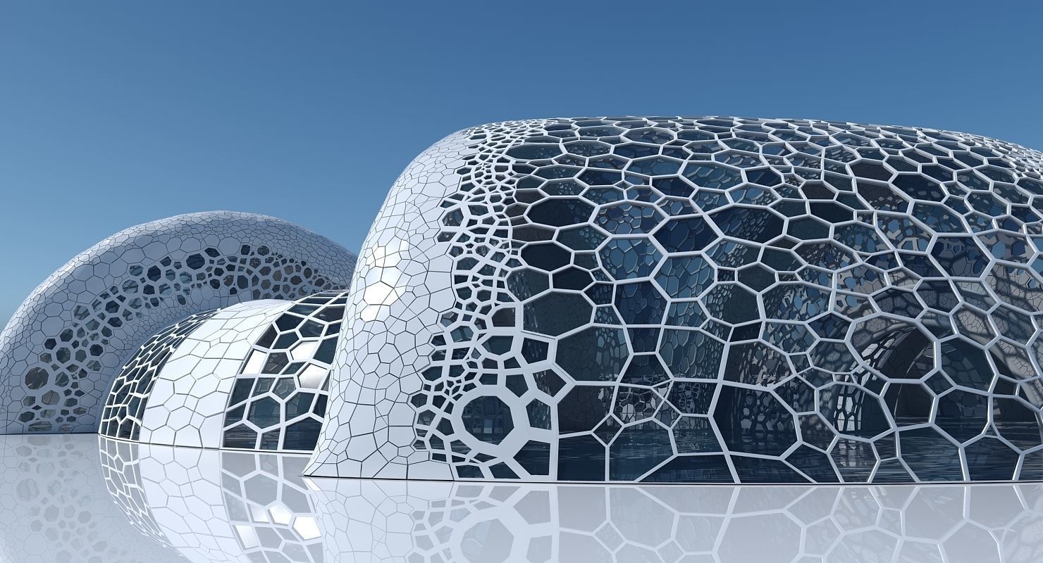 Futuristic Architectural Dome Interior 3 3D model_10