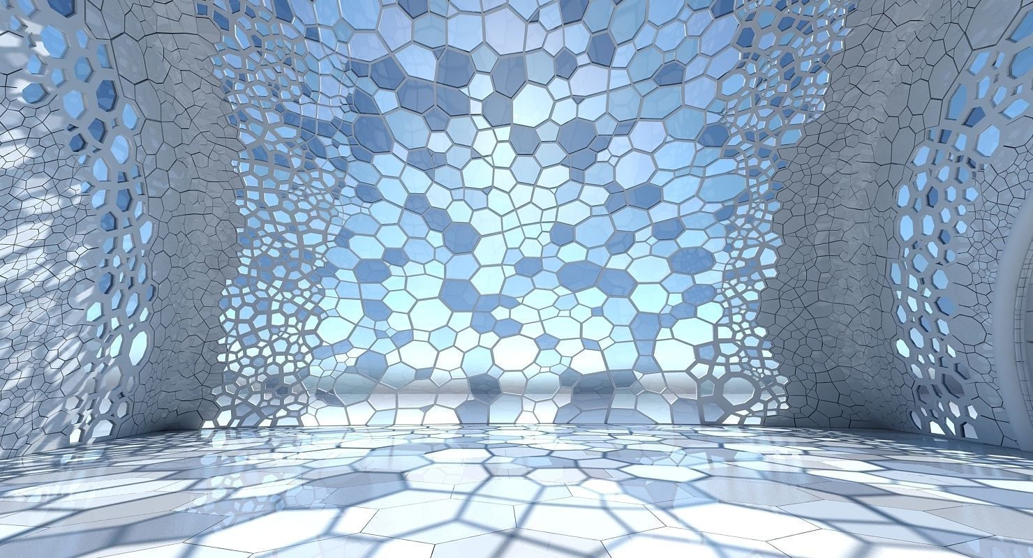 Futuristic Architectural Dome Interior 3 3D model_4