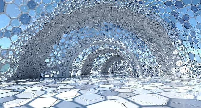 Futuristic Architectural Dome Interior 3 3D model