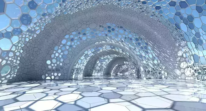 Futuristic Architectural Dome Interior 3 3D model