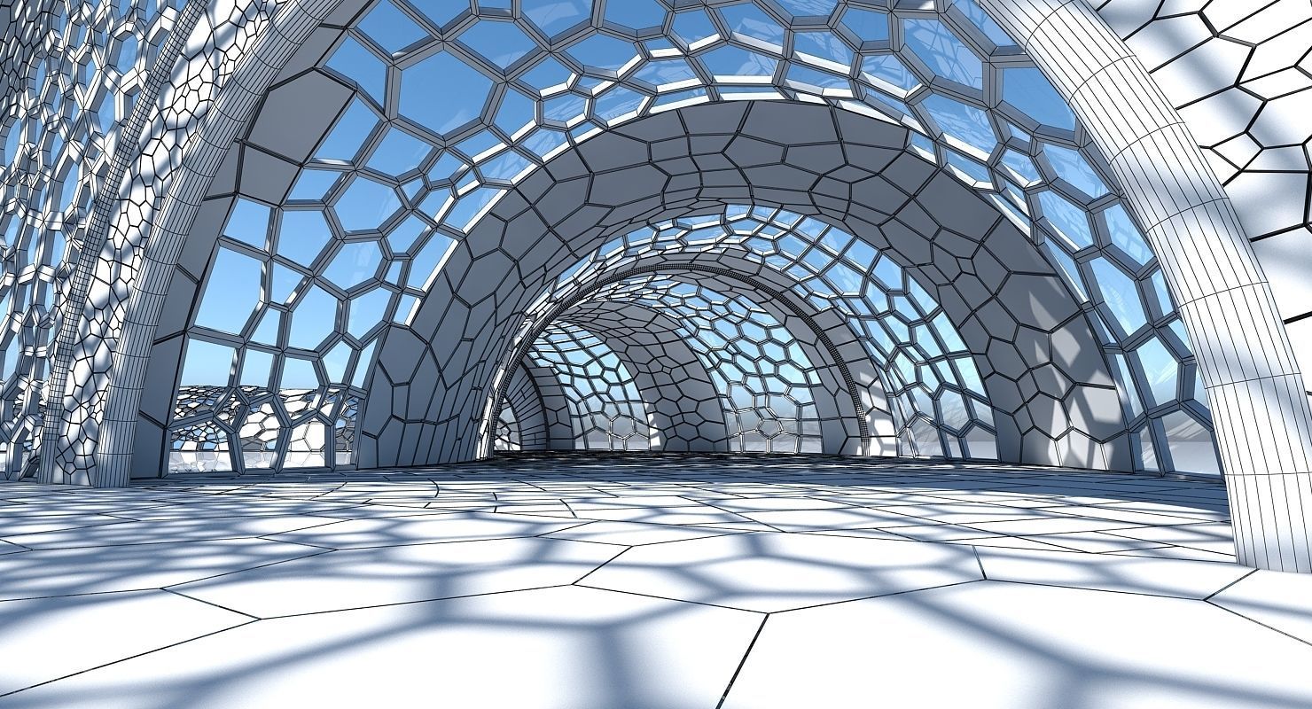 Futuristic Architectural Dome Interior 3 3D model_13