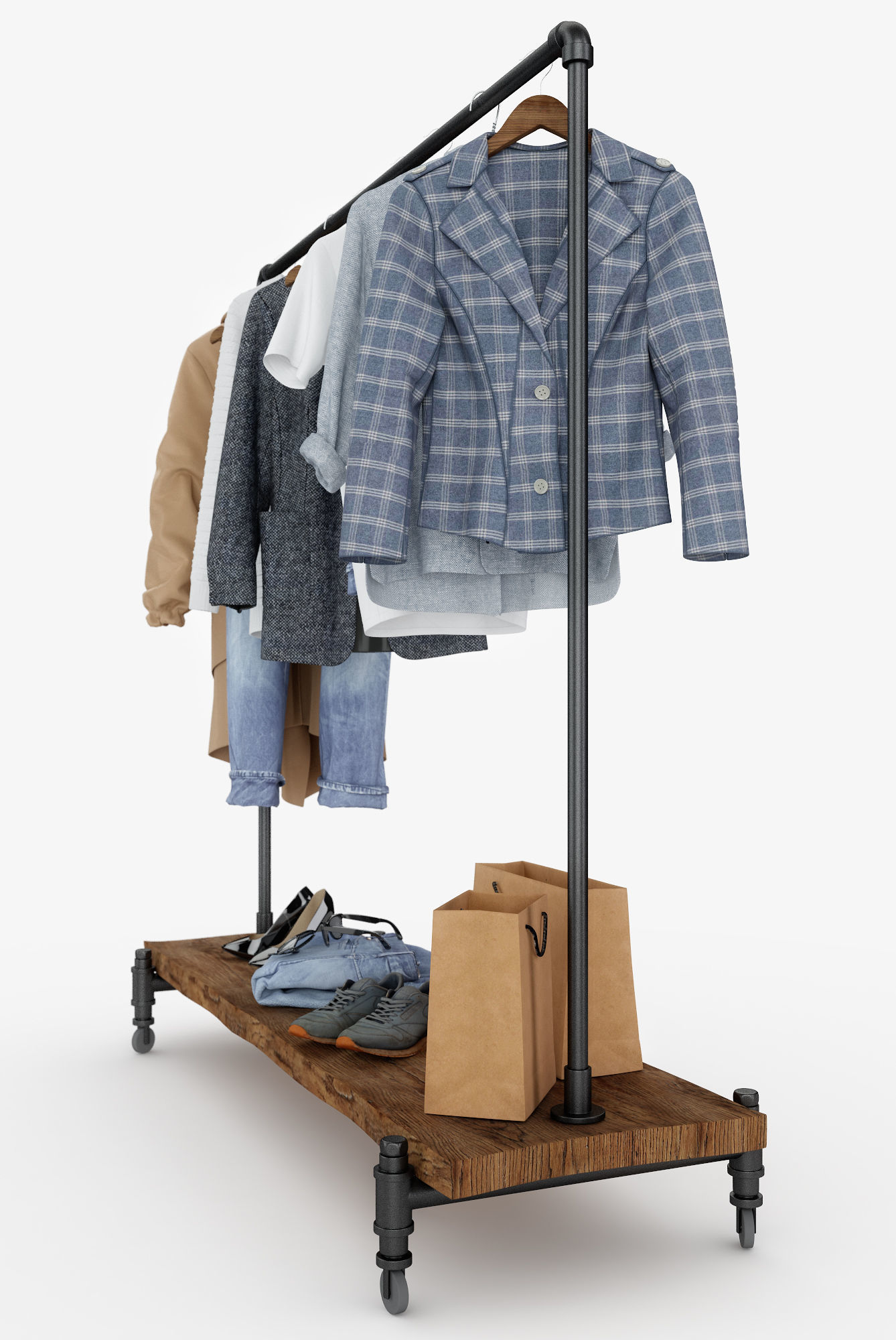 Casual Womens and Mens Wardrobe  3D model_8