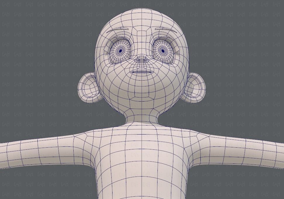 Base mesh girl characterV12 Low-poly 3D model_44