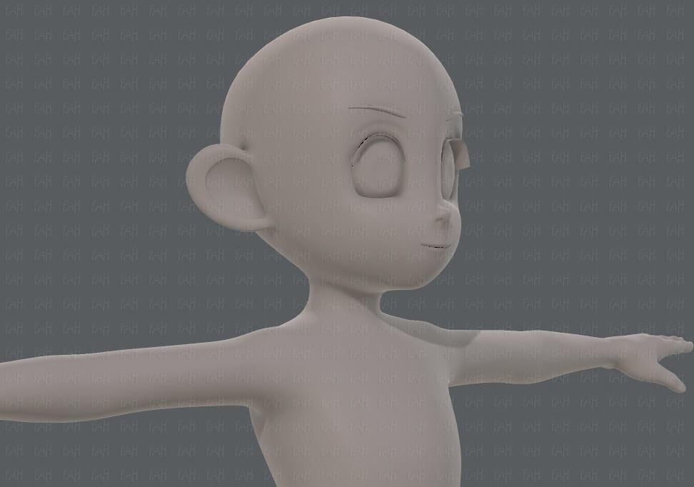 Base mesh girl characterV12 Low-poly 3D model_18