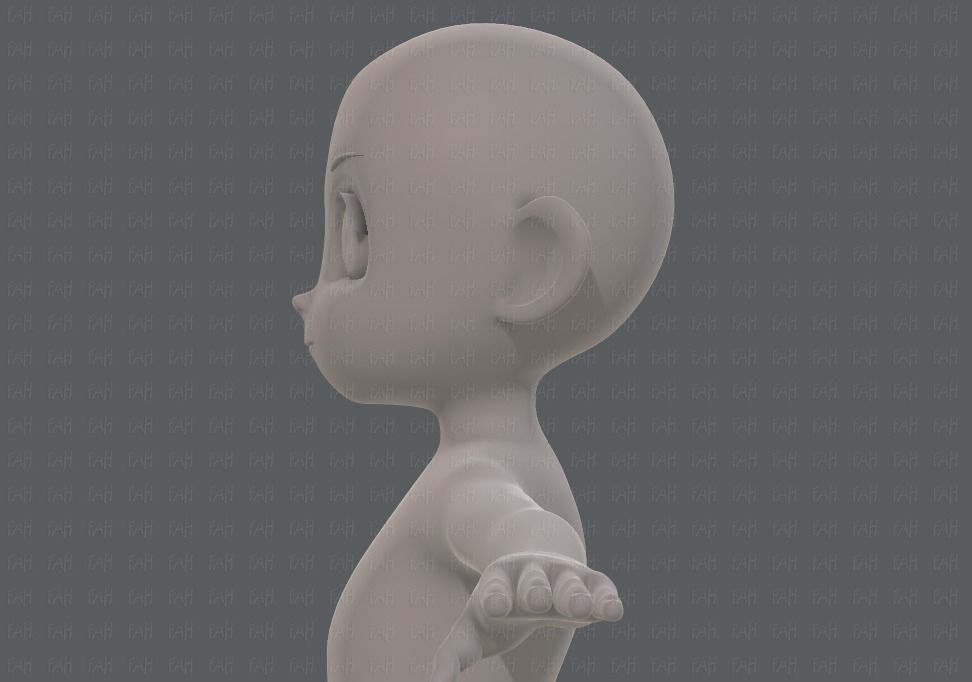 Base mesh girl characterV12 Low-poly 3D model_23