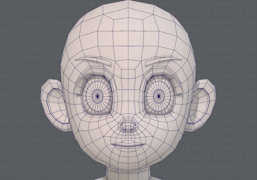 Base mesh girl characterV12 Low-poly 3D model_36