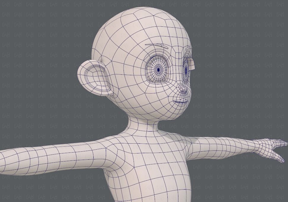 Base mesh girl characterV12 Low-poly 3D model_26
