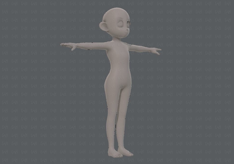 Base mesh girl characterV12 Low-poly 3D model_2